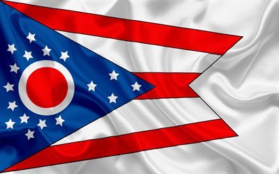 Ohio State Flagga, flaggor av Stater, flagga Staten Ohio, USA, staten Ohio, silk flag