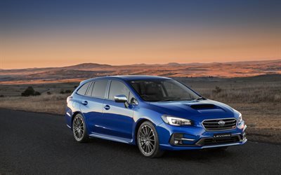 4k, Subaru Levorg, desierto, 2018 coches, azul Levorg, los coches japoneses, Subaru