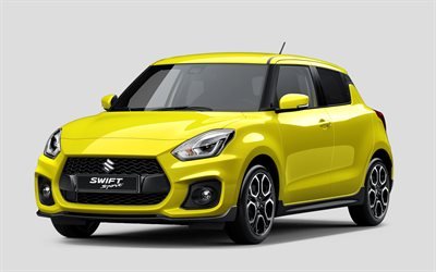 Suzuki Swift Sport, 2018 cars, hatchback, yellow Swift, japanese cars, Suzuki