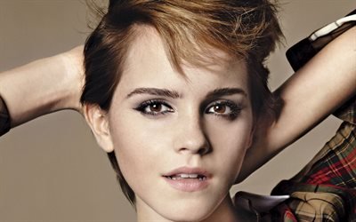 Emma Watson, actriz Brit&#225;nica, retrato, joven actriz, rubia