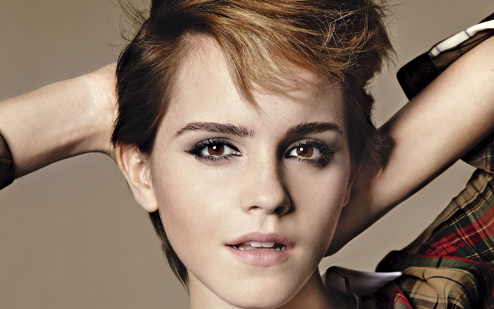 Emma Watson, actrice Britannique, portrait, jeune actrice, blonde