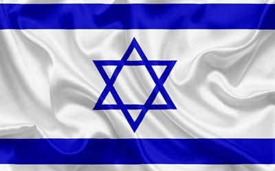 Israeli flag, Israel, East, national symbols, silk flag, Star of David