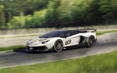 Lamborghini Aventador SVJ, 2019, 4k, front view, racing supercar, tuning Aventador, road, speed, Italian sports cars, Lamborghini