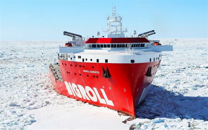 BigRoll Barentsz, 氷河, 甲板積貨物船, 海, BigRoll送, 貨物船