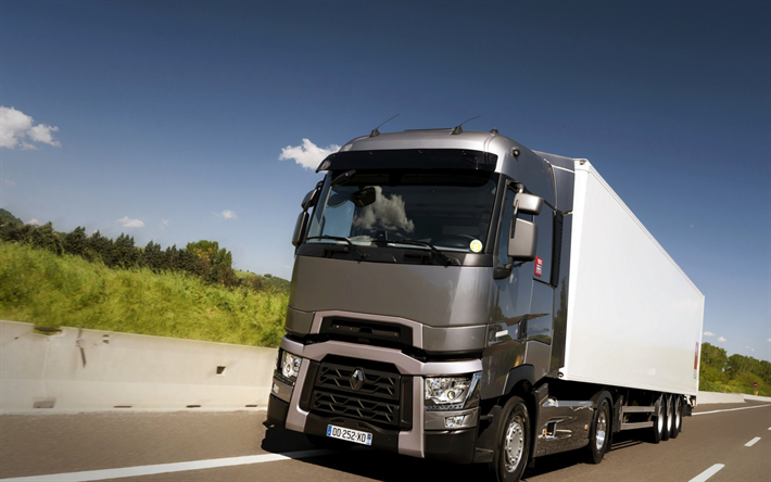 Renault T, autoroute, 2018 camion, LKW, s&#233;rie T, camion semi-remorque, camions, Renault