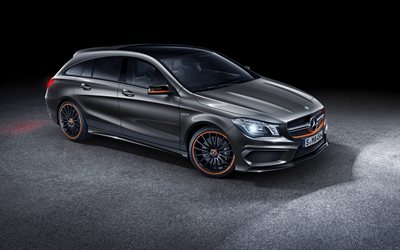 Mercedes CLA Shooting Brake, 4k, gray wagon, tuning CLA45, front view, German cars, Mercedes