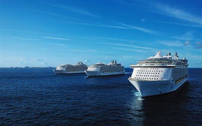 Oasis of the Seas, Allure of the Seas, Harmony of the Seas, sea, cruise ship, Royal Caribbean Cruises