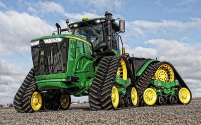 John Deere 9520RX, s&#246;kroboten traktor, jordbruksmaskiner, sk&#246;rd begrepp, traktorer, John Deere