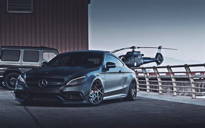Mercedes AMG C63S Coupe, C205 ayarlama, 2019 arabalar, s&#252;per arabalar, Alman otomobil, Mercedes