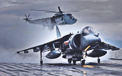 BAE Harrier II, British Aerospace Sea Harrier, attack aircraft, Sea King, British Army, Royal Navy, McDonnell Douglas
