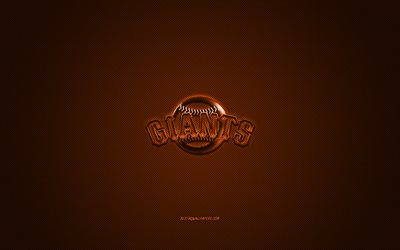 San Francisco Giants, American baseball club, MLB, orange logo, orange carbon fiber background, baseball, San Francisco, California, USA, Major League Baseball, San Francisco Giants logo