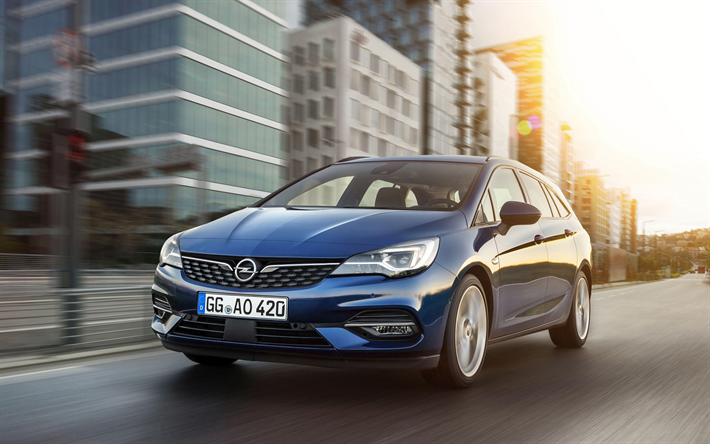 Opel Astra Sports Tourer, 4k, road, 2019 cars, motion blur, Opel Astra K, 2019 Opel Astra, german cars, Opel