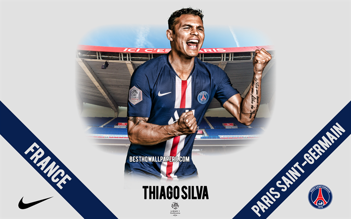 thiago silva, psg, portr&#228;t, brazilian switzerland, defender, paris saint-germain, ligue 1, frankreich, psg footballers 2020, fu&#223;ball, parc des princes