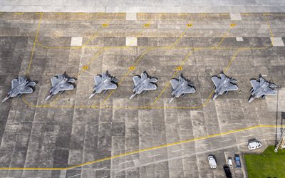 Lockheed Martin F-22 Raptor, Amerikanska fighters, militärt flygfält, F-22, US Air Force, Japan, USAF