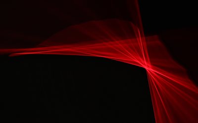 赤いネオンの光, 黒い背景, 赤いネオンラインの背景, 赤抽象的背景