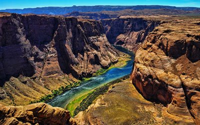 grand canyon national park, hdr, fluss, amerikanischen wahrzeichen, tal, colorado, amerika, usa, arizona, sch&#246;ne natur, canyon