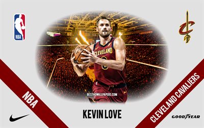 Kevin Love, Cleveland Cavaliers, American Basketball Player, NBA, portrait, USA, basketball, Rocket Mortgage FieldHouse, Cleveland Cavaliers logo