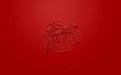 Rio Grande Valley Vipers, yaratıcı 3D logo, kırmızı arka plan, NBA G Ligi, 3d amblem, Amerikan Basketbol Kul&#252;b&#252;, Teksas, ABD, 3d sanat, basketbol, Rio Grande Valley Vipers 3d logo