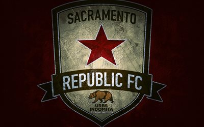 ساكرامنتو ريبابليك, فريق كرة القدم الأمريكي, بورجوندي الخلفية, شعار Sacramento Republic FC, فن الجرونج, USL, كرة القدم