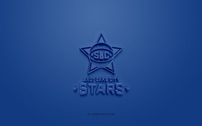 Salt Lake City Stars, creative 3D logo, blue background, NBA G League, 3d emblem, American Basketball Club, Salt Lake City, USA, 3d art, basketball, Salt Lake City Stars 3d logo