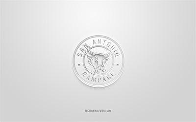San Antonio Rampage, logo 3D creativo, sfondo bianco, AHL, emblema 3d, squadra di hockey americana, American Hockey League, Texas, USA, arte 3d, hockey, logo 3d di San Antonio Rampage