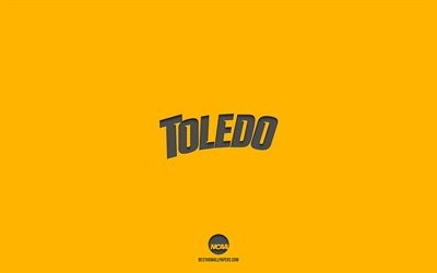 Toledo Rockets, fond jaune, &#233;quipe de football am&#233;ricain, embl&#232;me Toledo Rockets, NCAA, Ohio, USA, football am&#233;ricain, logo Toledo Rockets