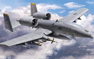 A10 Thunderbolt II UAV, drone, US Airforce, DARPA A-10 UCAS project, combat aircraft, USA