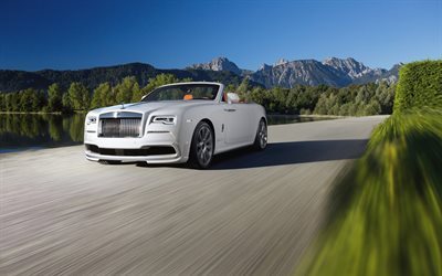 Rolls Royce, Dawn, 2016, Spofec, white Rolls Royce, road, speed, tuning Rolls Royce
