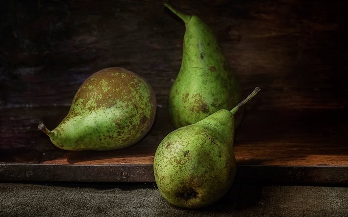 pears, ripe pears, fruit, green pears