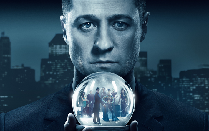Gotham, Season 4, 2017, Benjamin McKenzie, 4k, poster
