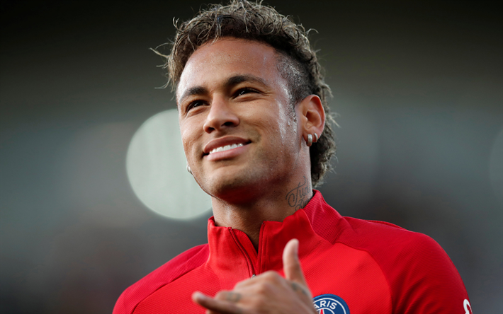 4k, Neymar, football stars, PSG, soccer, Ligue 1, Paris Saint-Germain, footballers, Neymar JR