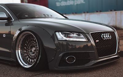 Audi S5, Liberty Walk, exterior, front view, tuning S5, sports coupe, German cars, Audi