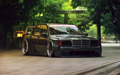 Mercedes-Benz 190, W201, tuning, stance, supercars, german cars, Mercedes 190