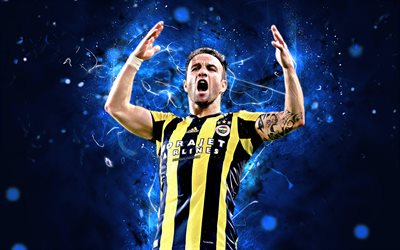 Mathieu Valbuena, goal, French footballer, Fenerbahce FC, soccer, Valbuena, Turkish Super Lig, neon lights