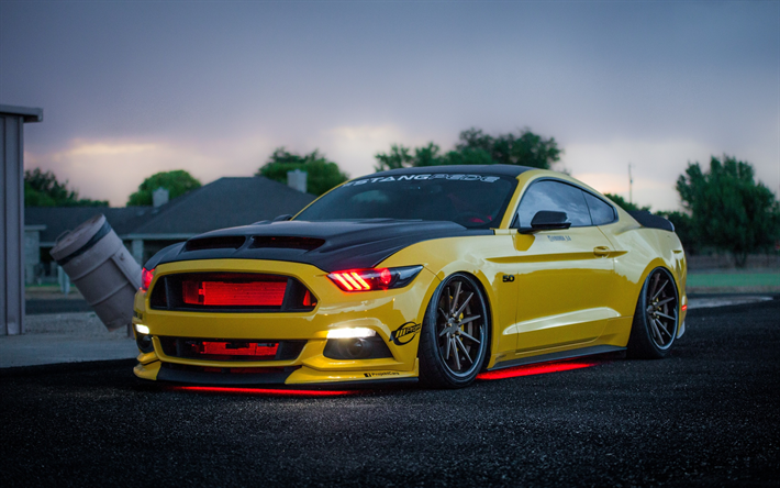Ford Mustang GT, tuning, Apollo Edition, supercars, jaune Mustang, les voitures am&#233;ricaines, Ford