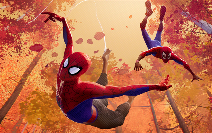 Spider-Man, Spider-Verse, 2018, poster, promo, i nuovi film, supereroi