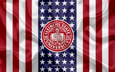 Embl&#232;me de l&#39;Universit&#233; de l&#39;Indiana, drapeau am&#233;ricain, logo de l&#39;Universit&#233; de l&#39;Indiana, Normal, Illinois, &#201;tats-Unis, Universit&#233; de l&#39;Indiana