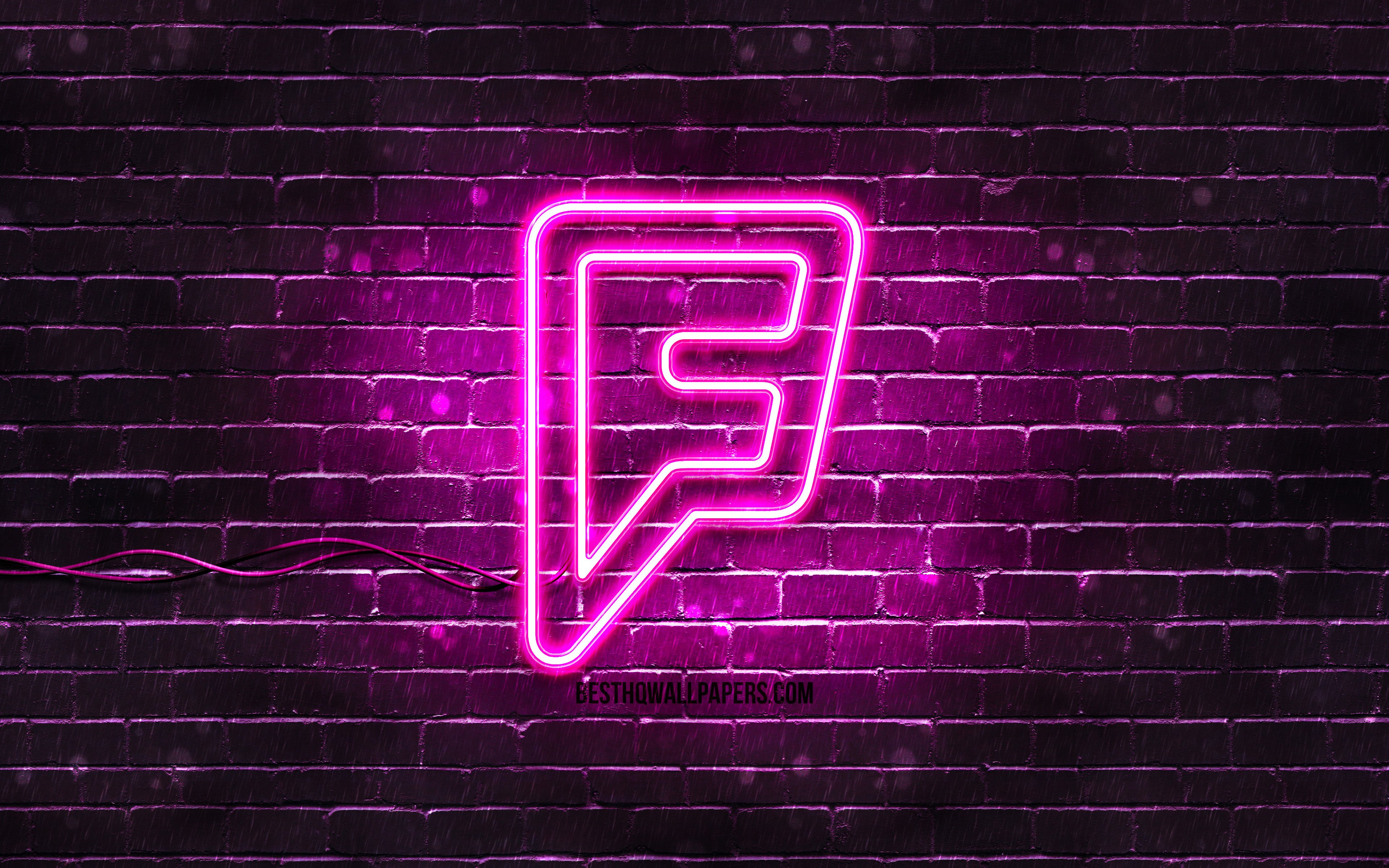 Download wallpapers Foursquare purple logo, 4k, purple brickwall ...