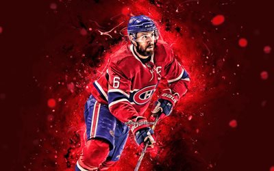 Shea Weber, 4k, Montreal Canadiens, NHL, hokey yıldızları, kırmızı neon ışıkları, hokey oyuncuları, hokey, Shea Michael Weber, ABD, Shea Weber 4K, Shea Weber Montreal Canadiens