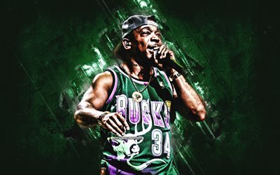 Ja Rule, rapper americano, Jeffrey Atkins, sfondo di pietra verde, arte creativa