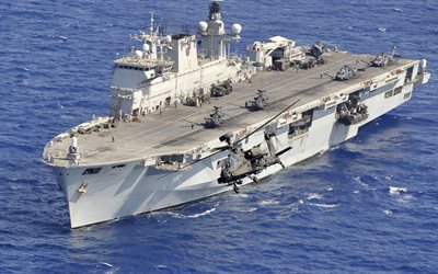 O HMS Ocean, navio de assalto, oceano, helic&#243;ptero transportadora, Reino UNIDO Pouso For&#231;a, navios de guerra