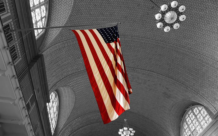 لنا العلم, 4K, العلم الأمريكي, العلم الولايات المتحدة الأمريكية