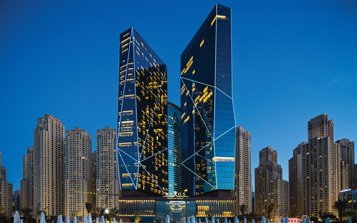 Rixos Premium Hotel, 4k, noturnas, Dubai, EMIRADOS &#225;rabes unidos