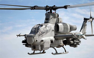 Bell AH-1 Cobra, attack helikopter, Modell 209, Amerikansk helikopter, US Air Force, USA, 4k
