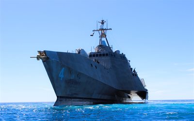USSコロナード, 4k, 海, 低炭素社会戦略センター(LCS)-4, 沿海域戦闘艦, コロナード, 軍艦, 米Nawy