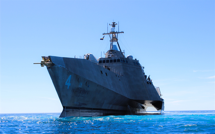 USS Coronado, 4k, mar, LCS-4, littoral combat ship, Coronado, navio de guerra, NOS Nawy