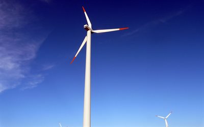 Vestas Wind Systems, vindkraftverk, Danmark, f&#246;rnybar energi, bl&#229; himmel, Vestas