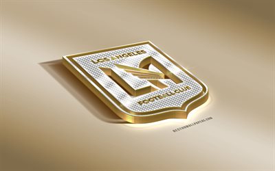Los Angeles FC, Amerikan Futbol Kulübü, Altın Gümüş logo, Los Angeles, Kaliforniya, ABD, İLKAY, 3d altın amblemi, yaratıcı 3d sanat, futbol, Major League Soccer