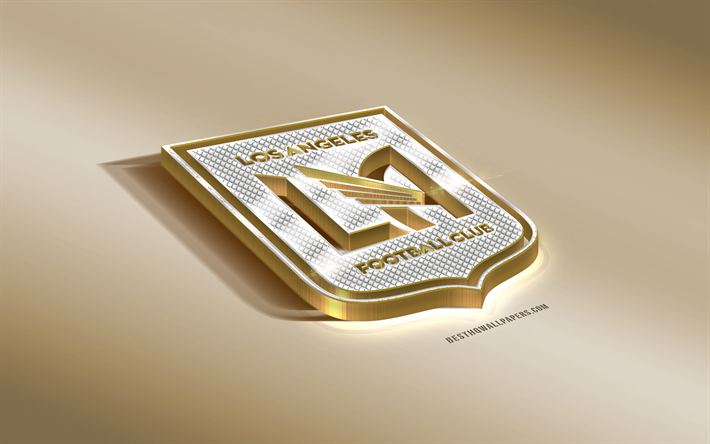 Los Angeles FC, American Soccer Club, Oro Argento logo, Los Angeles, California, USA, MLS, 3d, dorato, emblema, creative 3d arte, il calcio, la Major League Soccer