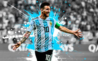 Lionel Messi, l&#39;Argentine &#233;quipe nationale de football, monde la star du football, footballeur Argentin Leo Messi, l&#39;attaquant, de l&#39;Argentine, de l&#39;objectif, de la joie, de football